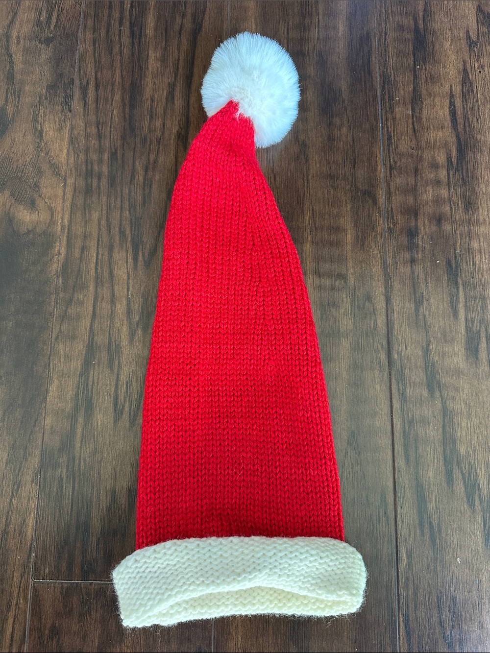 Spearmint Love Red Knit Santa Hat with White Pom and Cuff